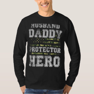 Mens Soldier Daddy Husband Protector Hero Fathers  T-Shirt