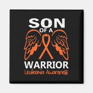 Mens Son of A Warrior Leukaemia Awareness Angel Wi Magnet