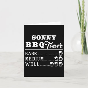 Mens Sonny Bbq Timer Beer Drinking Funny Grilling Card