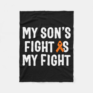 Mens Sons Fight Is Fight Leukaemia Awareness Fleece Blanket