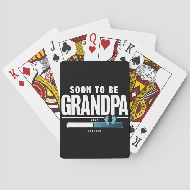 Mens Soon To Be Grandpa EST. 2025 New Grandpa  Playing Cards (Back)