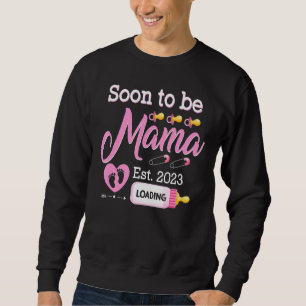 Mens Soon To Be Mama 2023 First Time Mum Pregnancy Sweatshirt