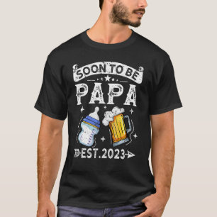 Mens  Soon To Be Papa 2023 Vintage Retro New Dad T-Shirt