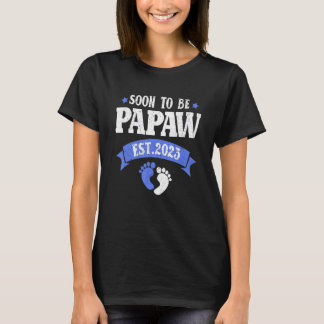 Mens Soon To Be Papaw 2023 Pregnancy Announcement T-Shirt