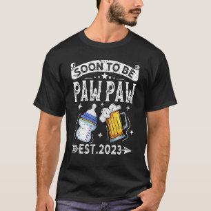 Mens Soon To Be Paw Paw 2023 Vintage Retro New Da T-Shirt