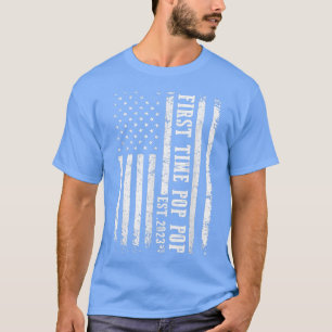 Mens Soon To Be Pop Pop Est 2023 Vintage Fathers D T-Shirt