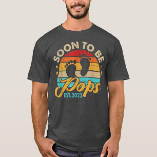 Mens Soon to be Pops 2023 Father's Day First Time T-Shirt