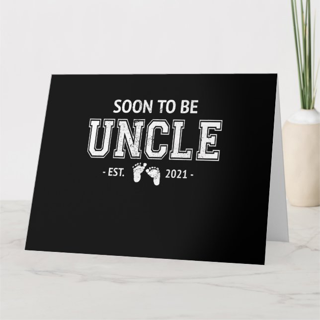 Mens Soon To Be Uncle 2021 Pregnancy Baby Announce Card (Front)