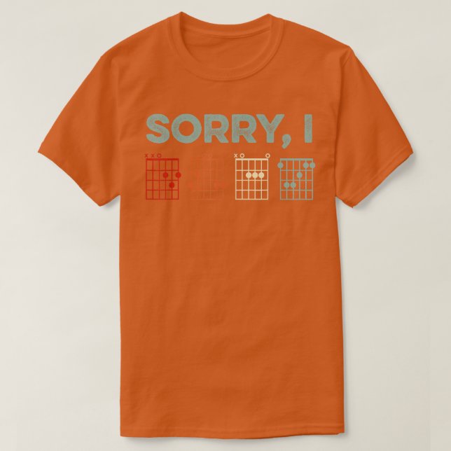 Mens Sorry IDGAF Hidden Message Guitar Chords Musi T-Shirt (Design Front)