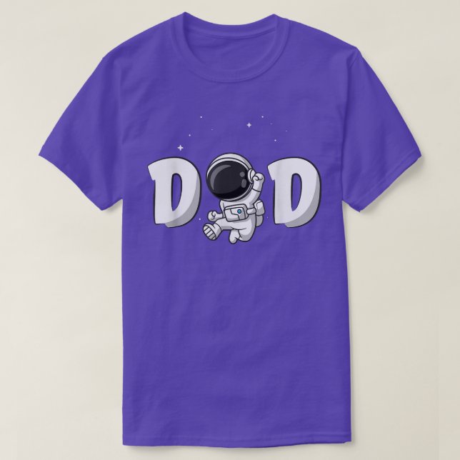 Mens Space Dad Astronaut Daddy Outer Space Birthda T-Shirt (Design Front)