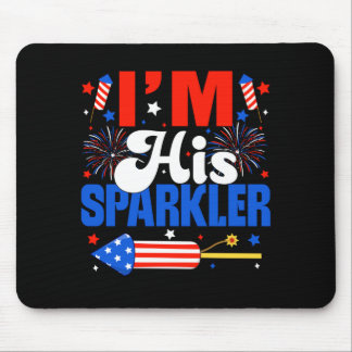Mens sparkler usa couples matching couple 4th of mouse pad