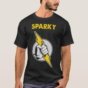 Mens Sparky Electrician Hand Lightning T-Shirt