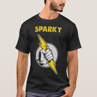 Mens Sparky Electrician Hand Lightning  T-Shirt
