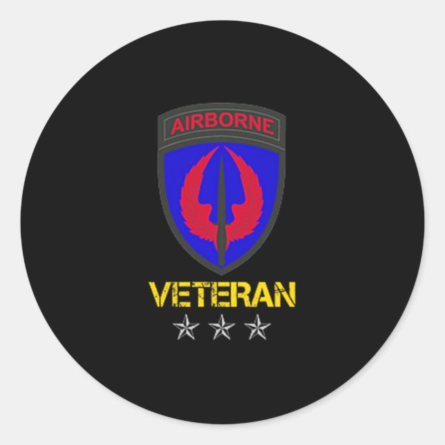 Mens Special Operations Aviation Command Veteran P Classic Round Sticker (Front)