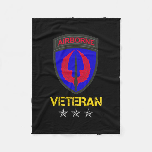 Mens Special Operations Aviation Command Veteran P Fleece Blanket (Front)