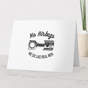 Mens Speed Racing Sports Car No Airbags - We Die L Card