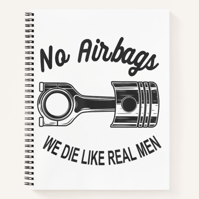 Mens Speed Racing Sports Car No Airbags - We Die L Notebook (Front)