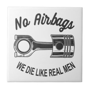 Mens Speed Racing Sports Car No Airbags - We Die L Tile