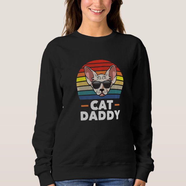 Mens Sphynx Cat Cat Daddy Cat Dad Sweatshirt (Front)