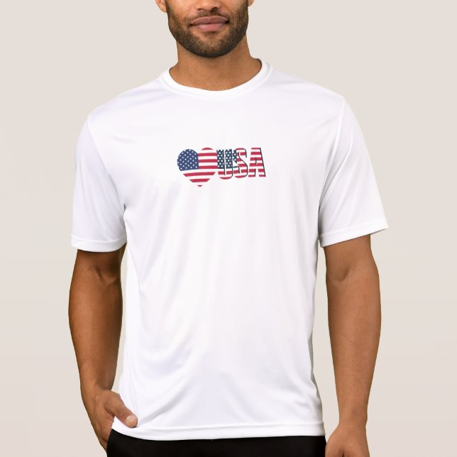 Men's Sport-Tek Love The Usa  T-Shirt (Front)