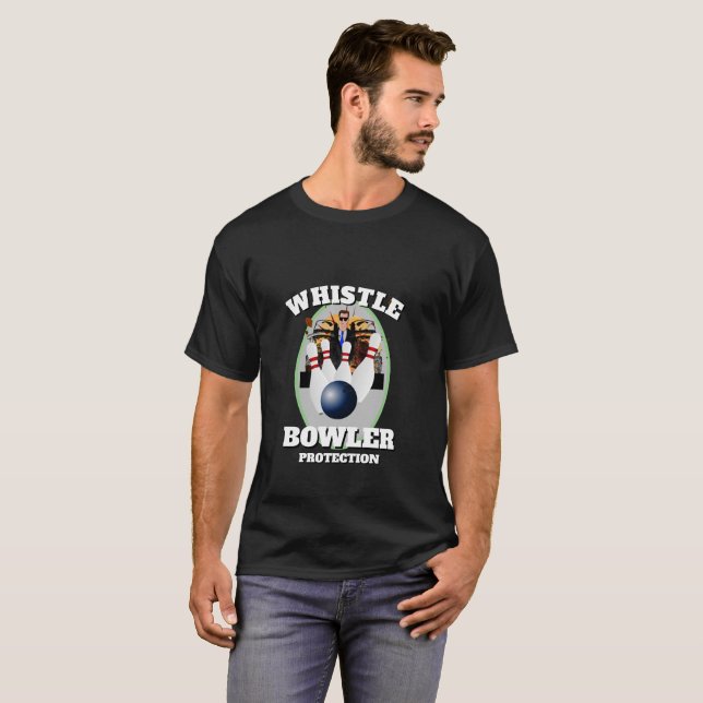 Mens Sports Bowling SHIRT Funny WHISTLE BOWLER (Front Full)