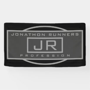 Men's Sporty Geometric Dark Greys & Black  Banner