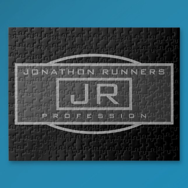 Men's Sporty Geometric Dark Greys & Black  Jigsaw Puzzle (Creator Uploaded)