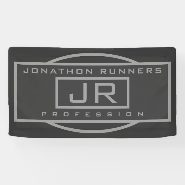 Men's Sporty Geometric Grey & Dark Greys Banner (Horizontal)