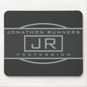 Men's Sporty Geometric Grey & Dark Greys Mouse Pad