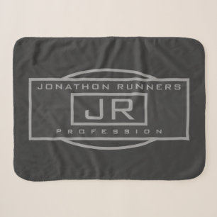 Men's Sporty Geometric Grey & Dark Greys Sherpa Blanket