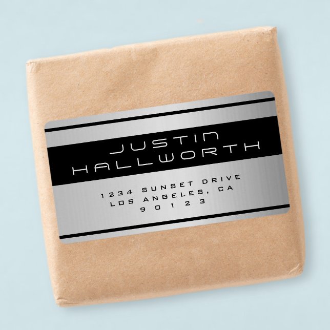 Men's Sporty Metal Look Return Address (Creator Uploaded)