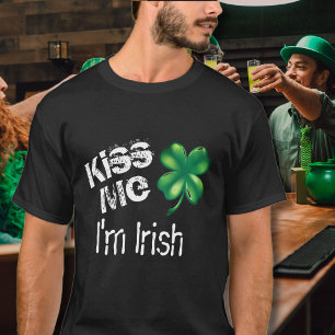 Men's St. Patrick's Day Kiss Me I'm Irish Black T-Shirt