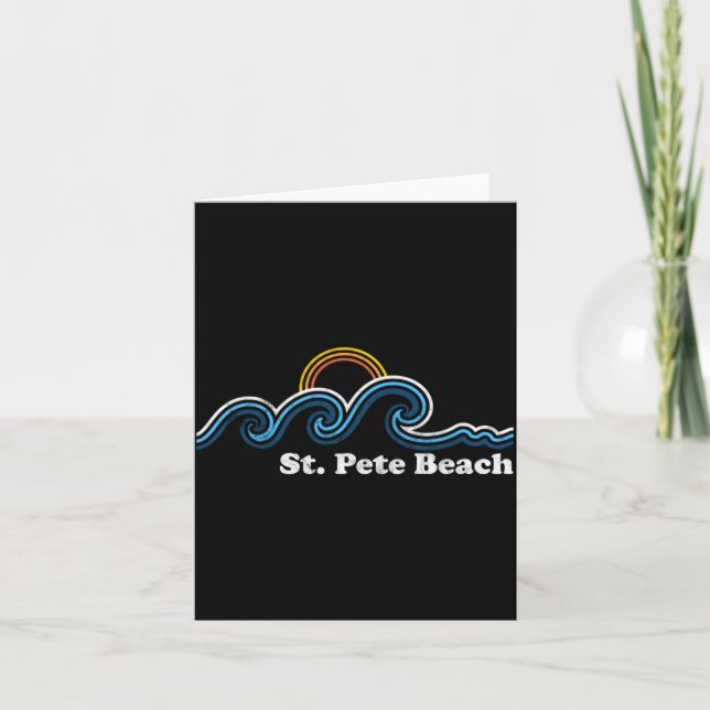 Mens St Pete Beach Florida FL Sufing Waves Sunset Card (Front)