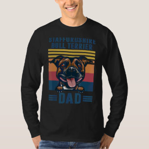 Mens Staffordshire Bull Terrier Dad Father Retro S T-Shirt