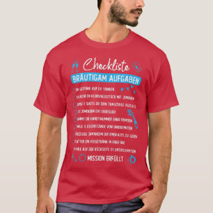 Mens Stag Party Checklist Groom Tasks1670  T-Shirt