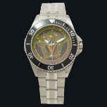 men's stainless steel bracelet watch built for adv<br><div class="desc">Men's Stainless Steel Bracelet Watch The Men's Stainless Steel Watch is built for adventure. Designed as a nod to classic diver and military watches, it features stainless steel construction, an adjustable bezel, and water resistance to over 300 feet. Personalise the watch with your designs and text for a stylish memento...</div>