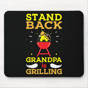 Mens Stand Byck Grandpa Is Grilling Funny Bbq Fath Mouse Pad