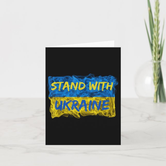Mens Stand With Ukraine, Ukrainian Flag, Solidarit Card (Front)