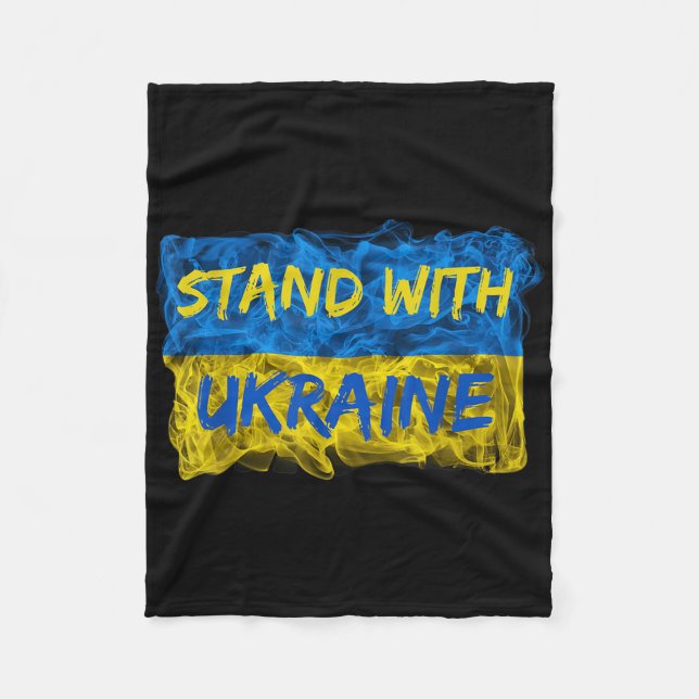 Mens Stand With Ukraine, Ukrainian Flag, Solidarit Fleece Blanket (Front)