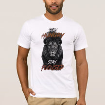 Men's Stay Hungry Stay Focused Lion Graphic TShirt