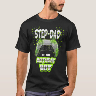 Mens Step-Dad Of The Birthday Boy Matching Gamer B T-Shirt