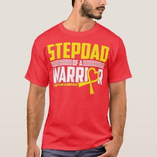 Mens Stepdad Childhood Cancer Awareness Survivor R T-Shirt