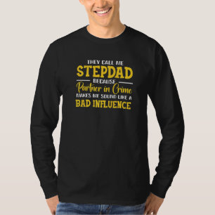 Mens Stepdad Partner In Crime Father's Day Stepfat T-Shirt