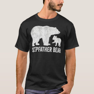 Mens Stepfather Bear Fathers Day Funny Cub Kid Bo T-Shirt