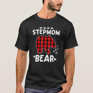Mens Stepmom Bear Red Black Plaid Bear Christmas S T-Shirt