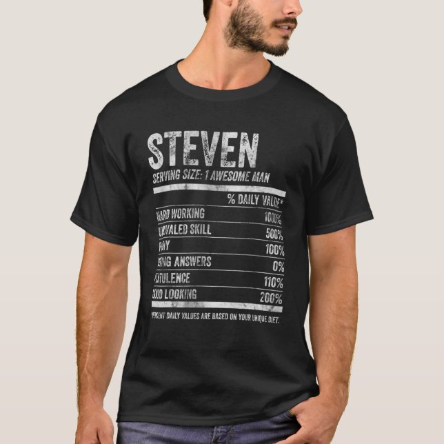 Mens Steven Nutrition Personalised Name Funny Name T-Shirt (Front)