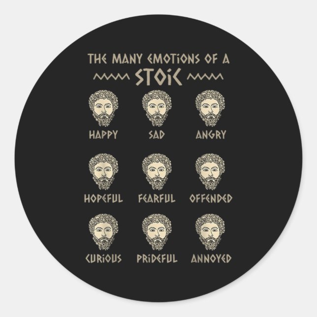 Mens Stoicism Quote Marcus Aurelius Philosophy Fun Classic Round Sticker (Front)
