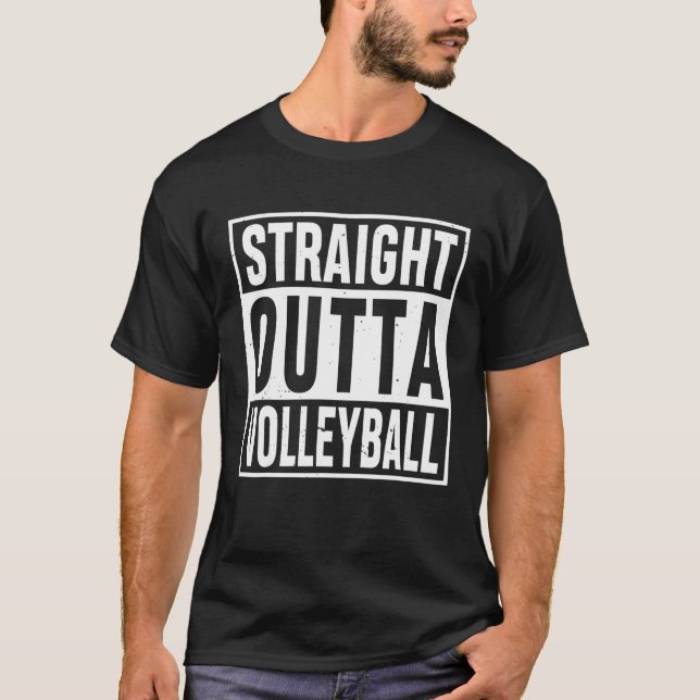 Mens Straight Outta Money Volleyball Dad Design T-Shirt (Front)