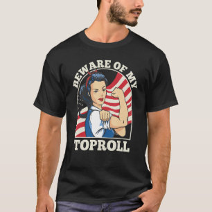 Mens Strong Woman US Flag Arm Wrestler T-Shirt
