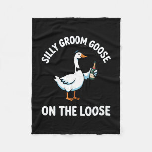 Mens stupid groom goose at the casual stag party fleece blanket